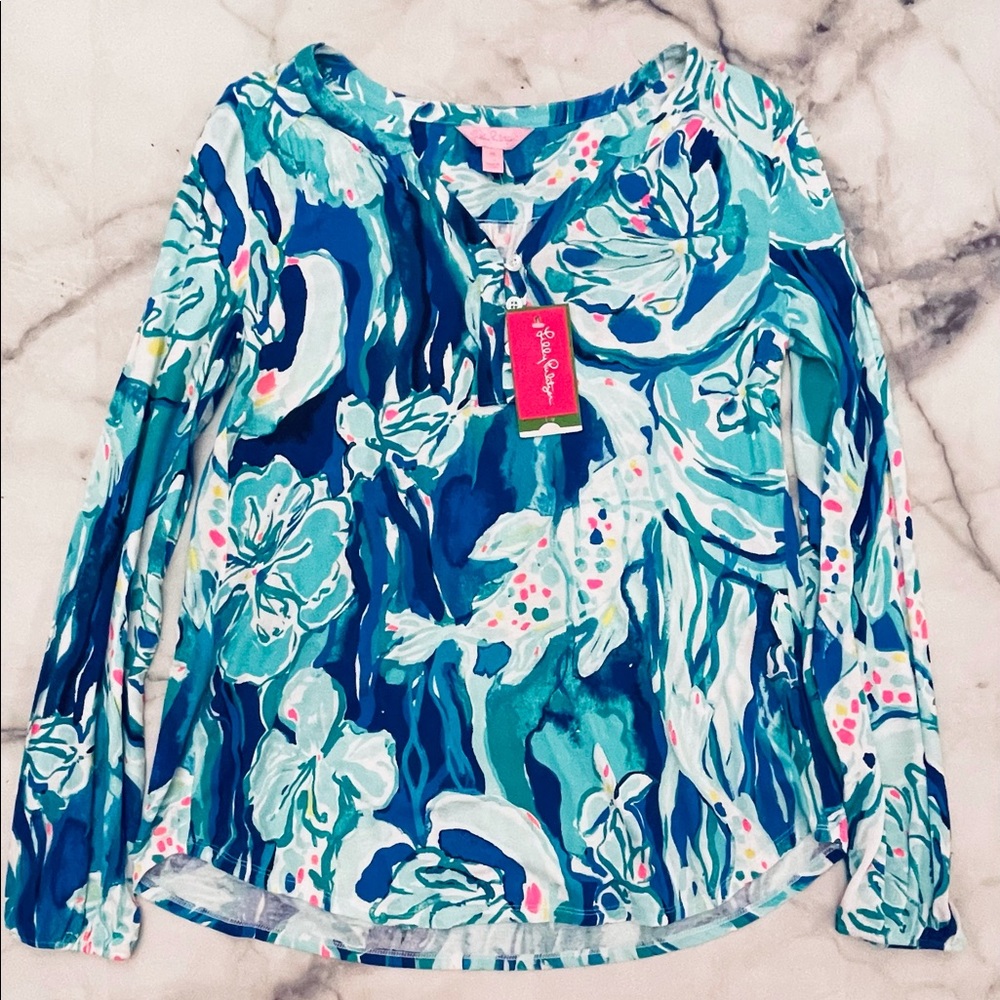 Lilly Pulitzer Stretch Henley Long Sleeve